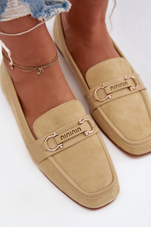 Mocassins pour femmes avec des éléments décoratifs de couleur jaune Evelora