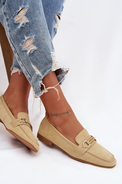 Mocassins pour femmes avec des éléments décoratifs de couleur jaune Evelora