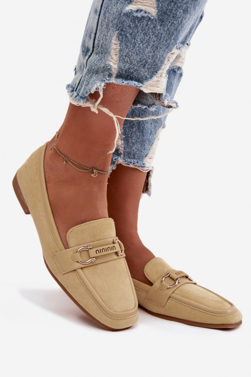 Mocassins pour femmes avec des éléments décoratifs de couleur jaune Evelora