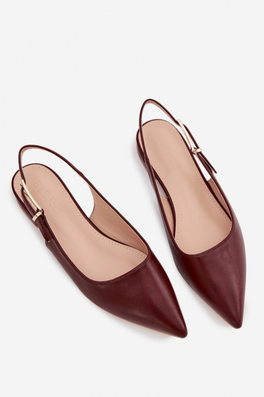 Ballerines couleur bordeaux Iverelle avec des boucles dorées