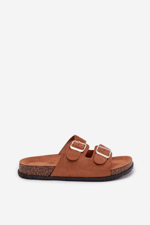 Pantoufles pour femmes avec boucles marron Oliena