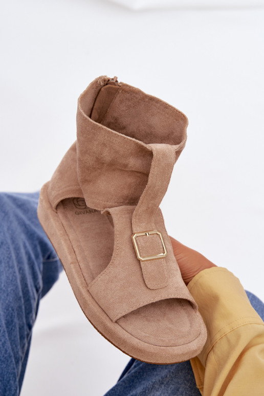 Sandales pour femmes avec une botte beige Coralya