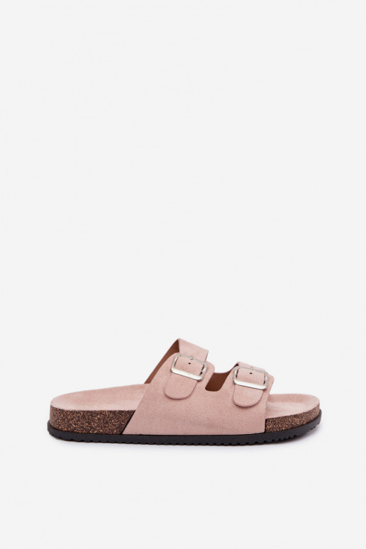 Chaussons rose clair pour femmes avec boucles « Oliena »