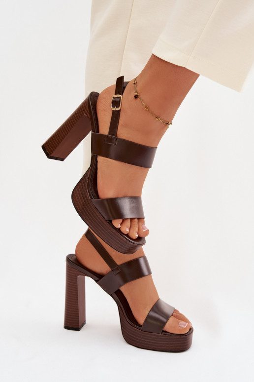 Sandales à talons hauts pour femme et plateforme Eko Peau CzekoladoÀe Hanelia