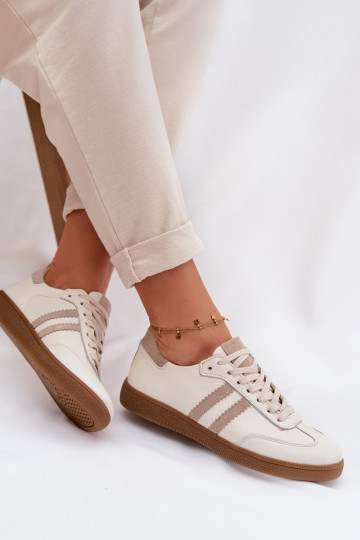 Zazoo N1068 Peau Faible Chaussures modèle baskets Féminin beige