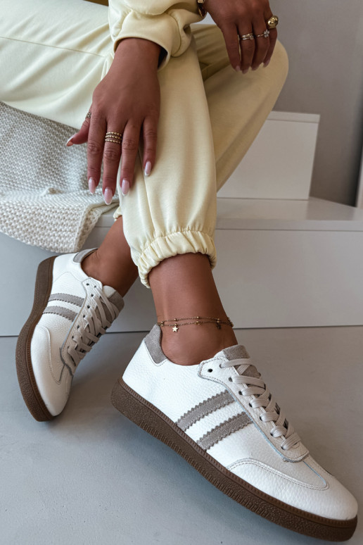 Zazoo N1068 Peau Faible Chaussures modèle baskets Féminin beige