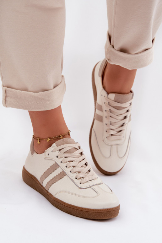 Zazoo N1068 Peau Faible Chaussures modèle baskets Féminin beige