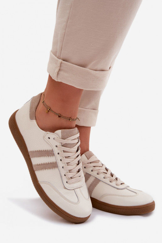 Zazoo N1068 Peau Faible Chaussures modèle baskets Féminin beige