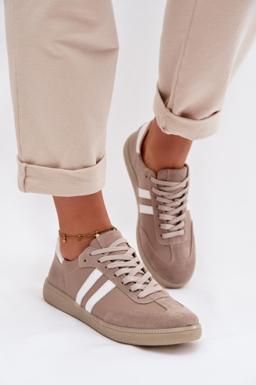 Zazoo N1068 Peau Faible Chaussures modèle baskets Féminin beige