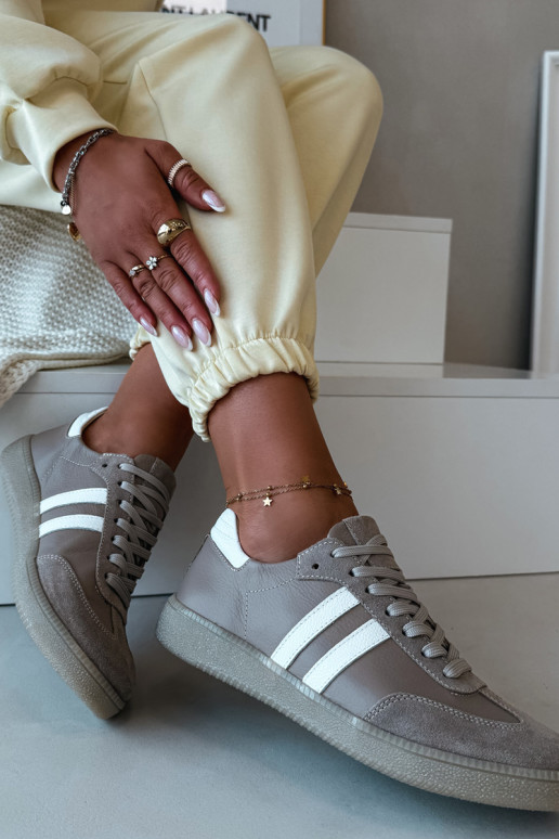 Zazoo N1068 Peau Faible Chaussures modèle baskets Féminin beige