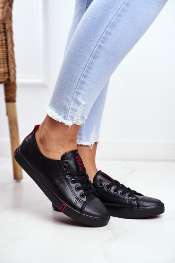 Baskets en cuir pour femmes Big Star GG274007 couleur noire