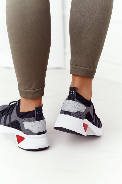 Féminin Style sportif chaussures Memory Foam Big Star HH274532 couleur grise