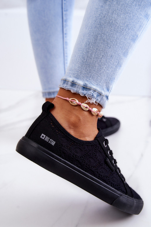 chaussures décontractées avec des éléments ajourés BIG STAR JJ274064 couleur noire