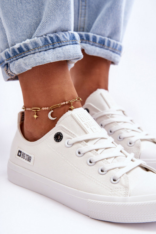 Il fauttière basse femme chaussures décontractées Big Star KK274008 couleur blanche