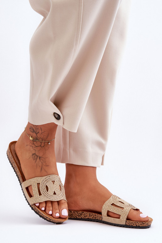 Féminin Chaussons Décoré Goujons beige Evelins