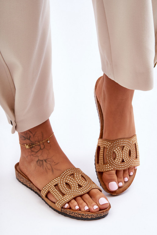 Féminin Chaussons Décoré Goujons marron Evelins