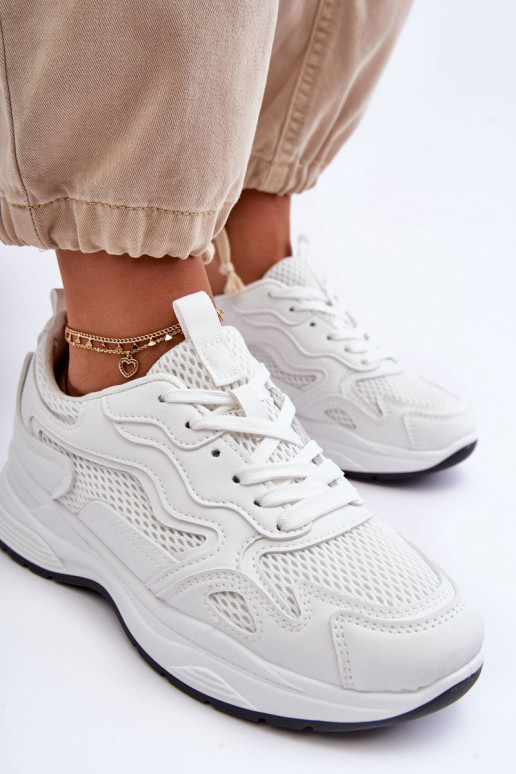 Chaussures de sport pour femmes, baskets avec une plateforme couleur blanche Lomare