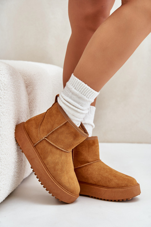 Féminin Bottes de neige avec une plateformeen daim écologiqueu marron Atteria