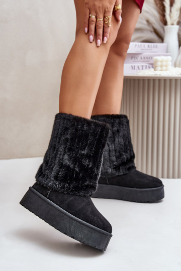 Bottes de neige avec une plateformeDANSyÀiniętą CholeÀką couleur noire Lisonea 2