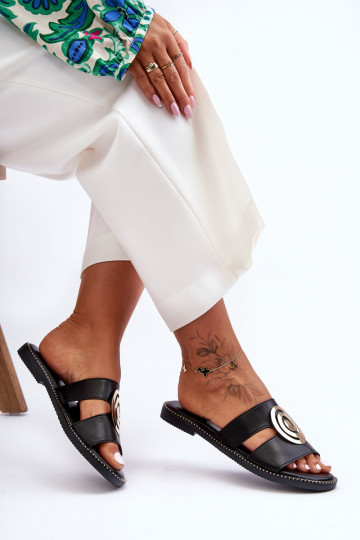 Pantoufles à la mode Avec finition miroir couleur noire Deep Breath 2