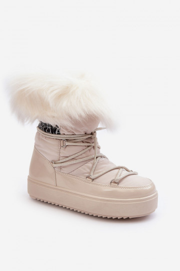 Féminin Bottes de neige avec des lacets couleur ivoire Santero 2