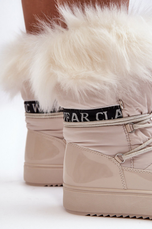 Féminin Bottes de neige avec des lacets couleur ivoire Santero