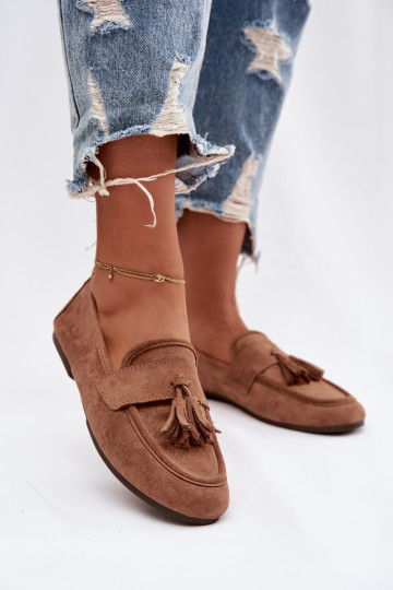 Mocassins marron avec franges Tai turirilisse