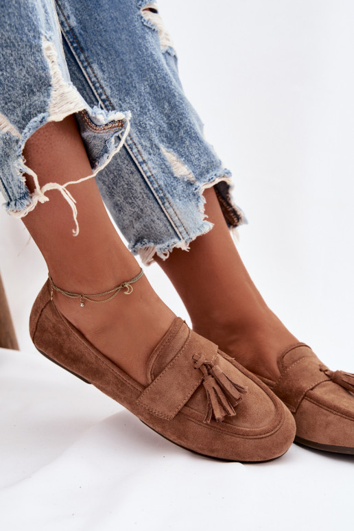 Mocassins marron avec franges Tai turirilisse