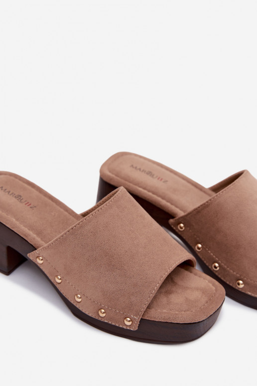 Pantoufles pour femmes Klocke Ze couleur doréemi Goujons beige Davessa