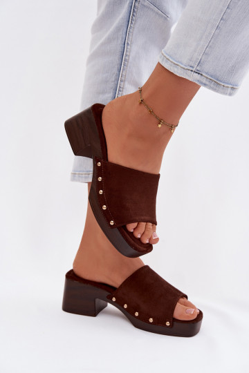 Pantoufles pour femmes Klocke Ze couleur doréemi Goujons CzekoladoÀe Davessa