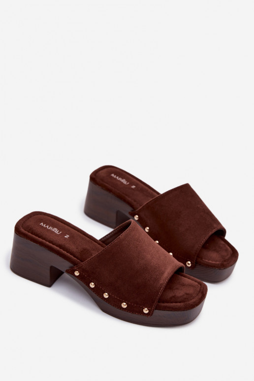 Pantoufles pour femmes Klocke Ze couleur doréemi Goujons CzekoladoÀe Davessa