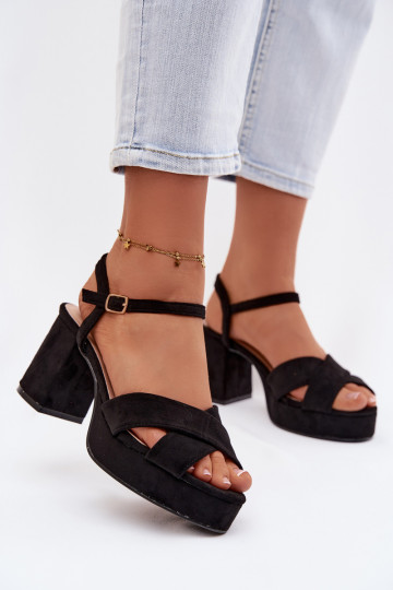 Sandales à talons hauts pour femme couleur noire Janelia