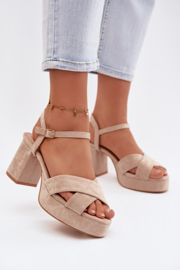 Sandales à talons hauts pour femme beige Janelia 2