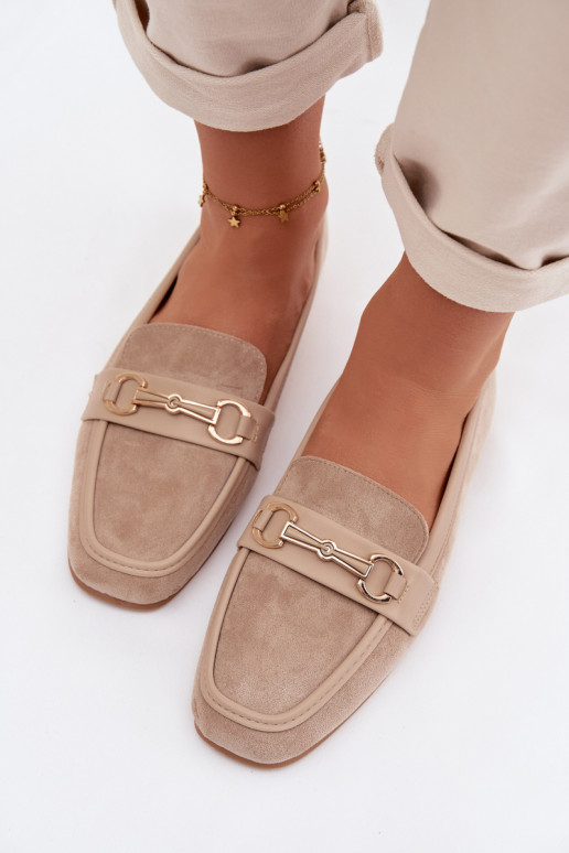 Mocassins mocassins pour femmes avec des ornements beige Palerina