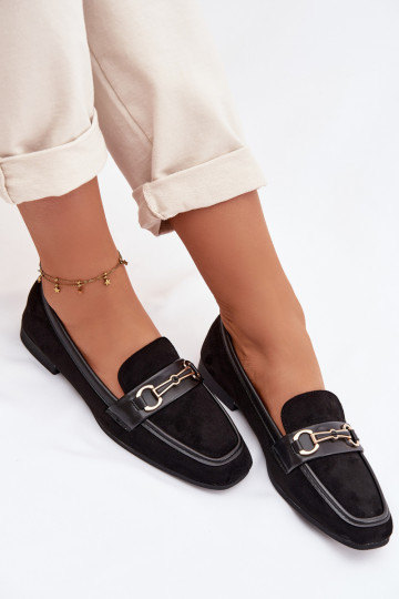 Mocassins pour femmes avec ornements couleur noire Palerina
