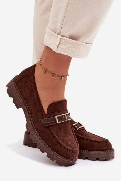 mocassins pour femmes avec boucles dorées CzekoladoÀe Mirelva