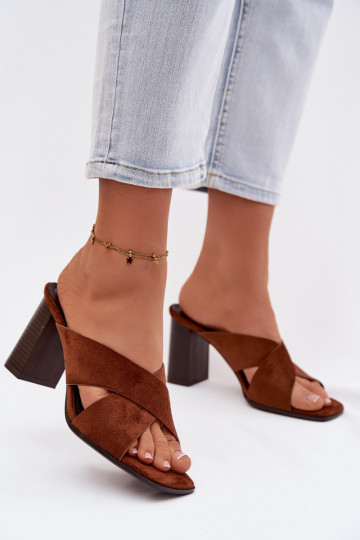 Mules brunes à talons Denessa