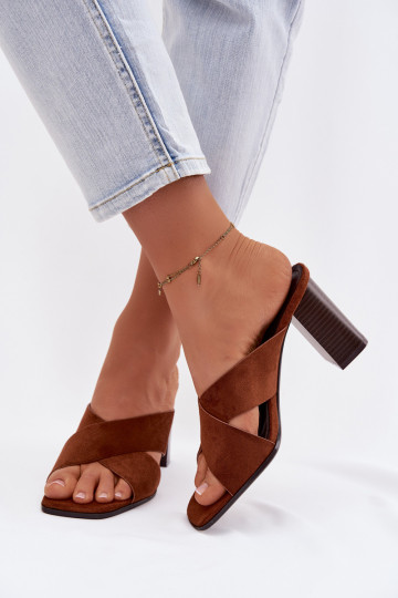 Mules brunes à talons Denessa 2