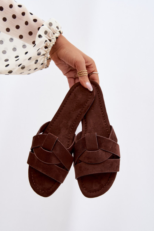 isocèle Pantoufles pour femmes avec des bandes CzekoladoÀe Pavelle