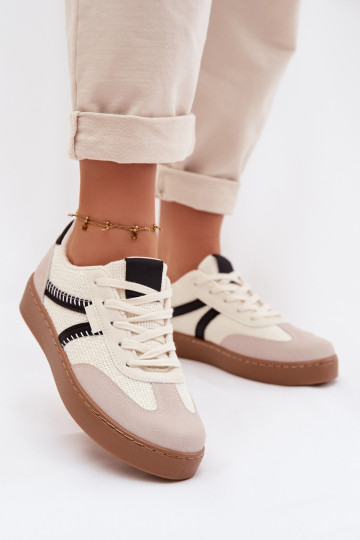 Faible Chaussures modèle baskets Féminin Blanc-couleur noire Denelisse 2