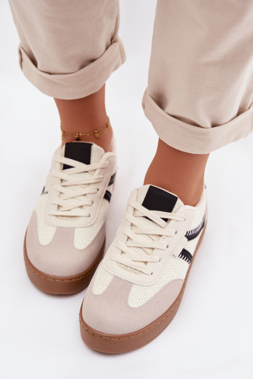 Faible Chaussures modèle baskets Féminin Blanc-couleur noire Denelisse