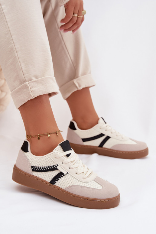 Faible Chaussures modèle baskets Féminin Blanc-couleur noire Denelisse