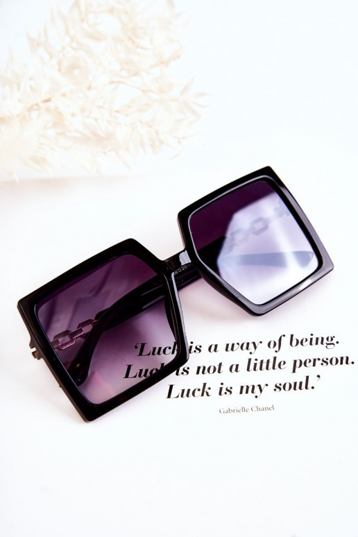 Grand Des lunettes de soleil Carré V130043 couleur noire