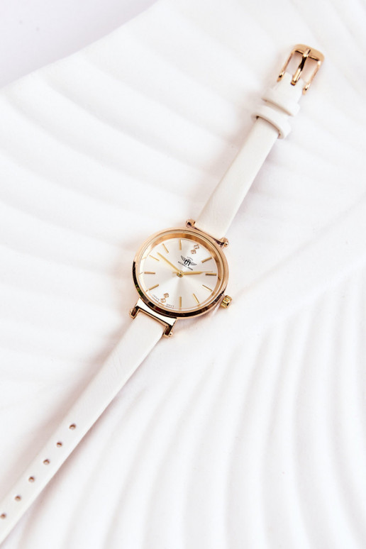 Féminin regarder Michael John couleur dorée avec œillets en zirconium