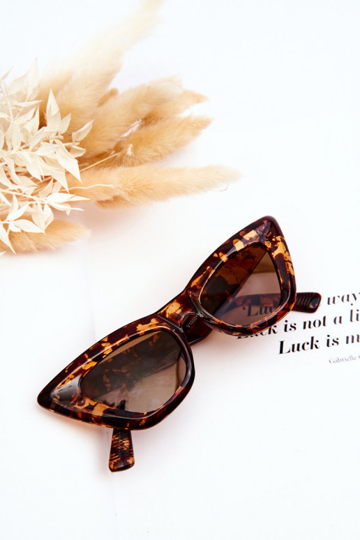 Féminin Des lunettes de soleil Oeil de chat V100045 marron