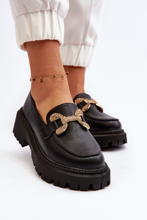 mocassins pour femmes avec des ornements couleur noire Gargi