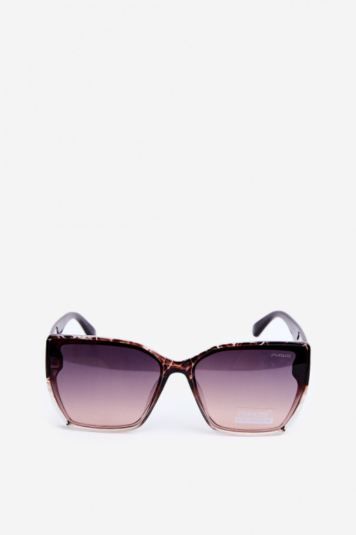 Féminin Modèle classique Des lunettes de soleil Avec des décorationsi Detalami UV400 noir et marron