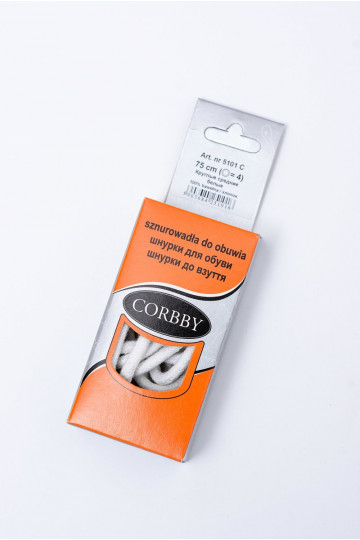 Lacets ronds Corbby couleur blanche 2