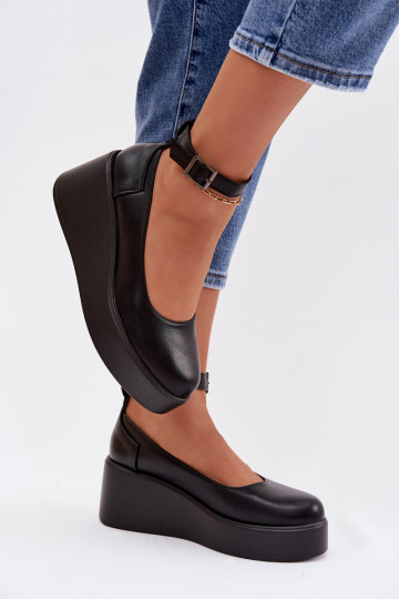 Chaussures pour femmes noires à plateforme avec brides Belvissa