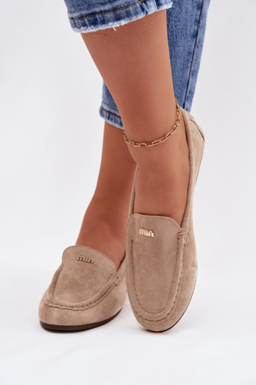 mocassins pour femmesPetitm couleur doréem Detalem beige Sarivelle